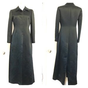 Black floor length coat - label cut off
